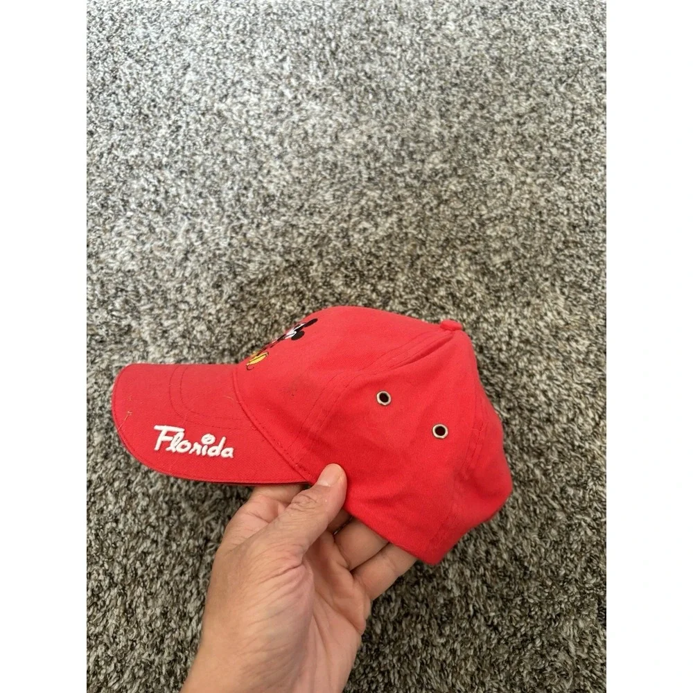 Mickey Mouse Logo Florida  Baseball Hat‎ Red Walt Disney By Jerry Leigh OSFM
